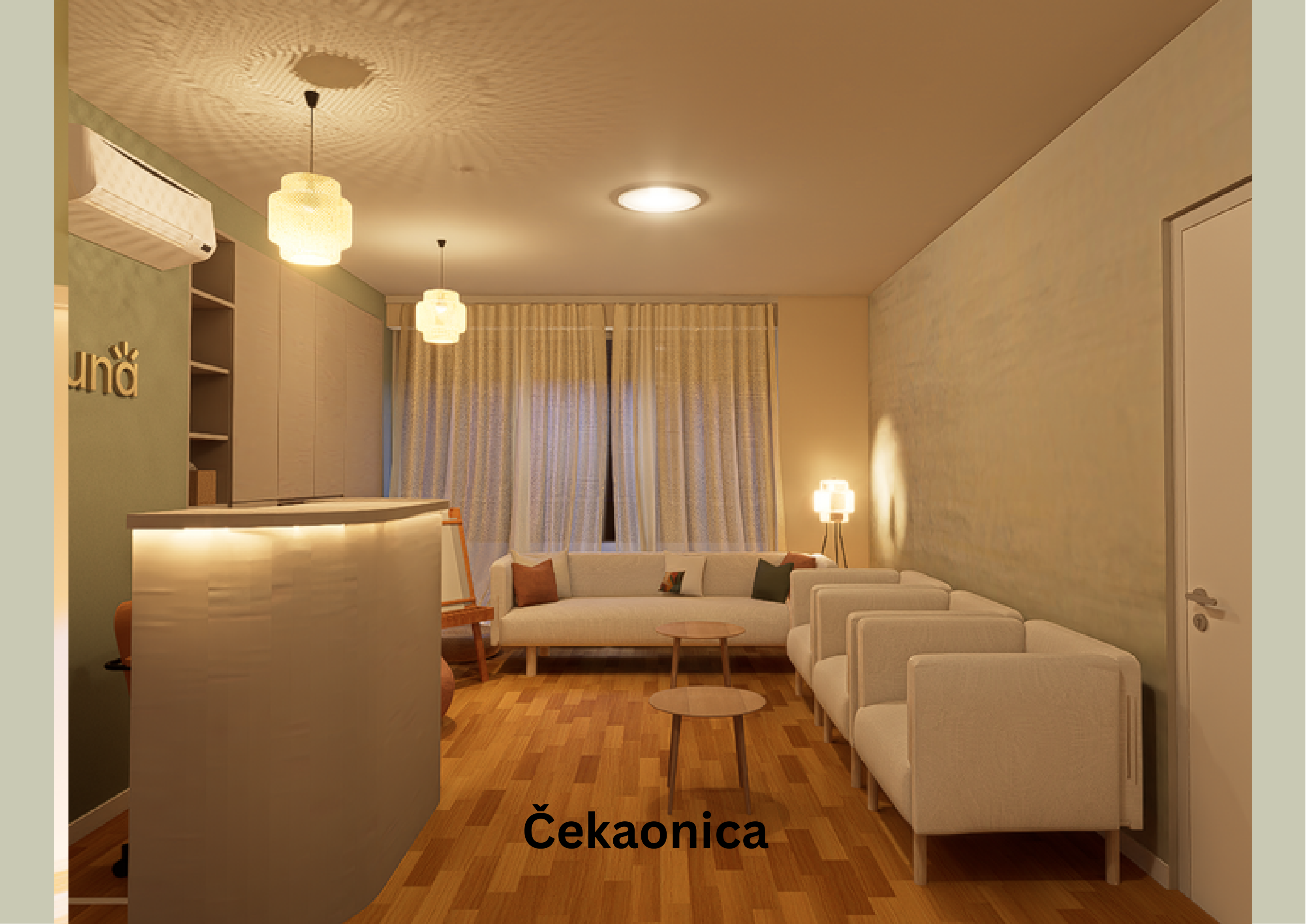 Čekaonica centra Aluna s udobnim prostorom za obitelji